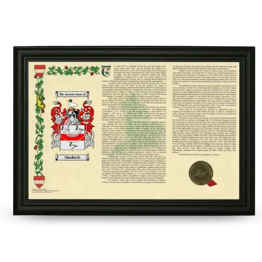 Shadrach Armorial Landscape Framed - Black