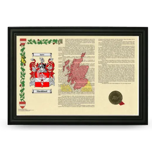 Shankland Armorial Landscape Framed - Black