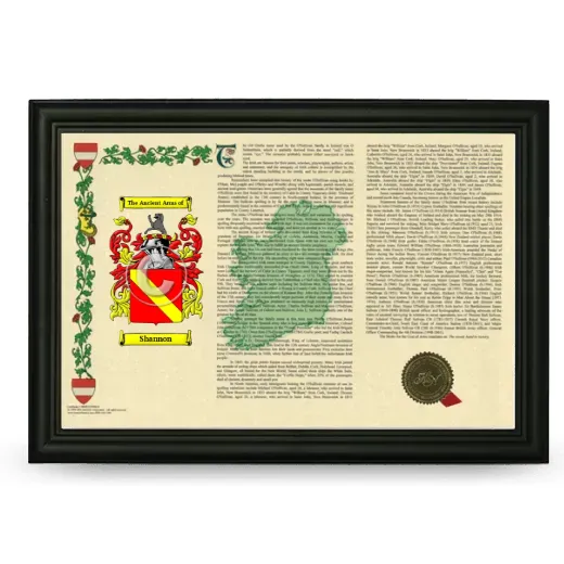 Shannon Armorial Landscape Framed - Black