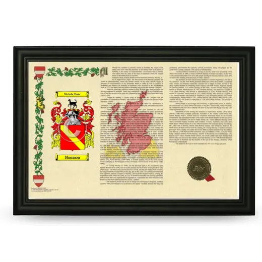 Shannon Armorial Landscape Framed - Black