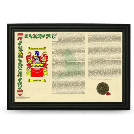 Sherland Armorial Landscape Framed - Black