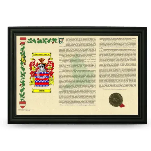 Shinn Armorial Landscape Framed - Black