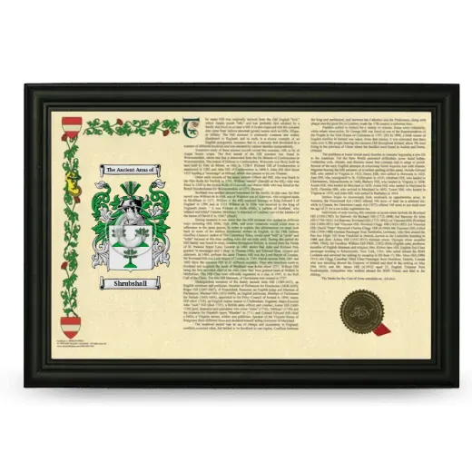 Shrubshall Armorial Landscape Framed - Black