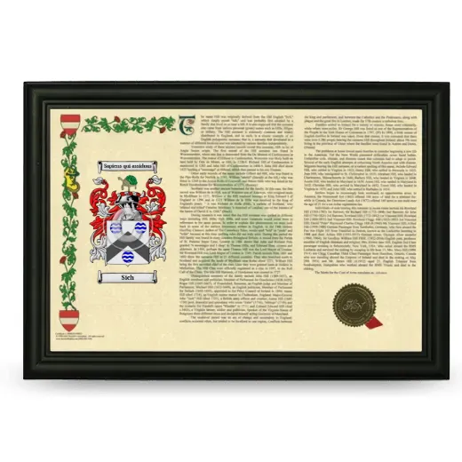 Sich Armorial Landscape Framed - Black