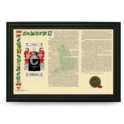 Sickklemere Armorial Landscape Framed - Black