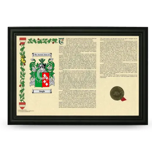 Siegle Armorial Landscape Framed - Black