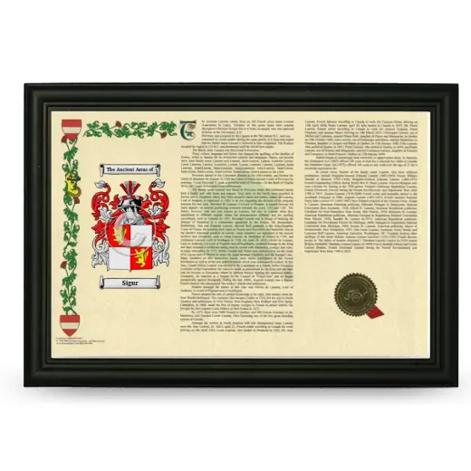 Sigur Armorial Landscape Framed - Black