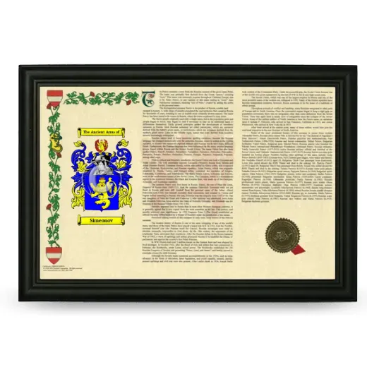 Simeonov Armorial Landscape Framed - Black