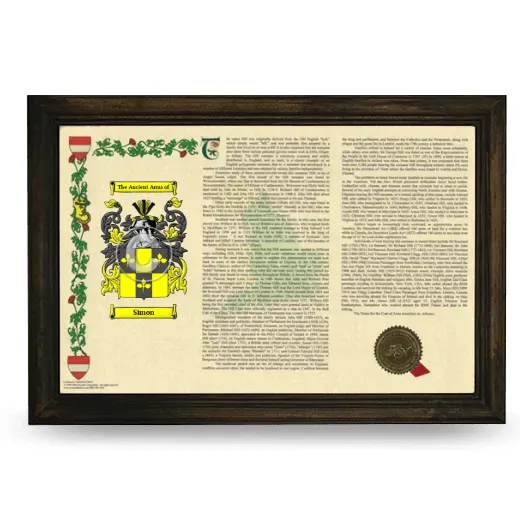 Simon Armorial Landscape Framed - Brown