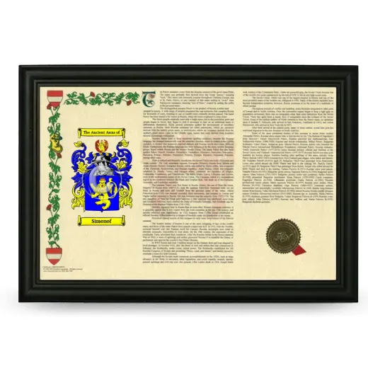 Simonof Armorial Landscape Framed - Black