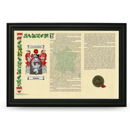 Simons Armorial Landscape Framed - Black