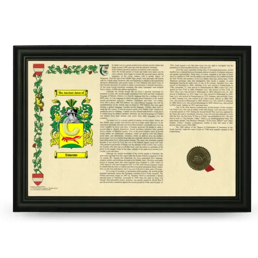 Simons Armorial Landscape Framed - Black