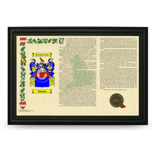 Sinngane Armorial Landscape Framed - Black