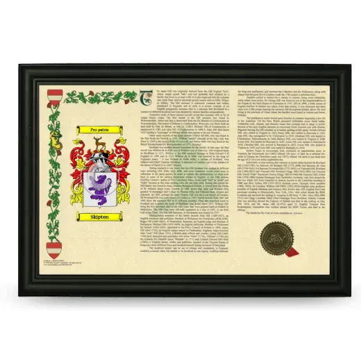 Skipton Armorial Landscape Framed - Black