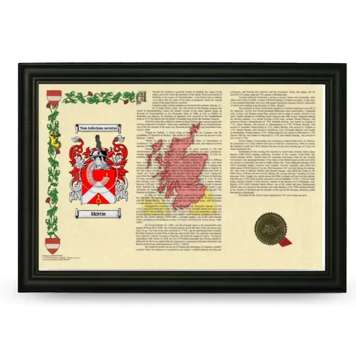 Skittie Armorial Landscape Framed - Black