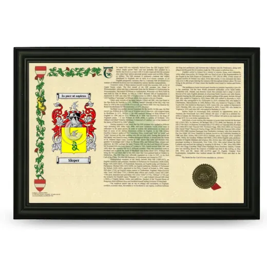 Sloper Armorial Landscape Framed - Black