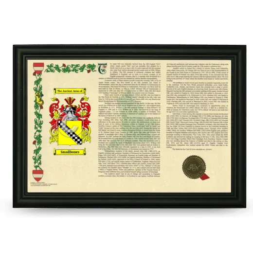 Smallbones Armorial Landscape Framed - Black
