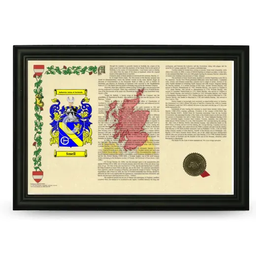 Smell Armorial Landscape Framed - Black