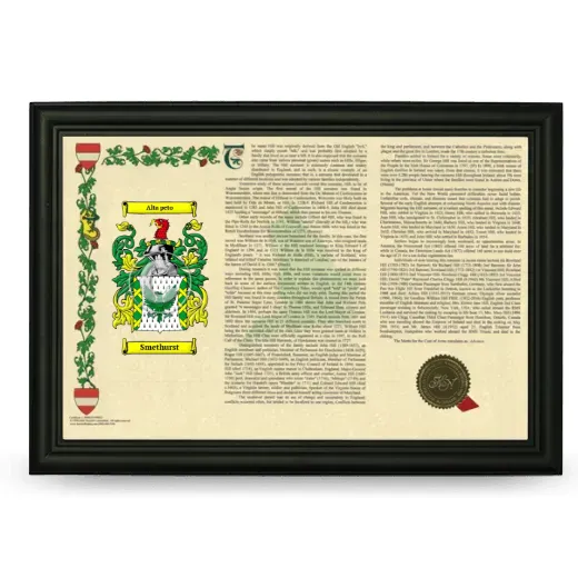 Smethurst Armorial Landscape Framed - Black