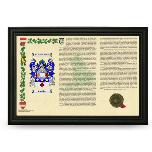 Snaddon Armorial Landscape Framed - Black