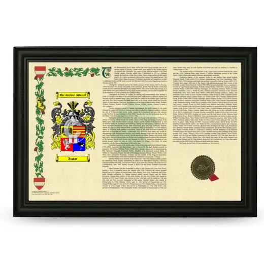 Snarr Armorial Landscape Framed - Black