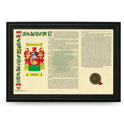 Sommers Armorial Landscape Framed - Black