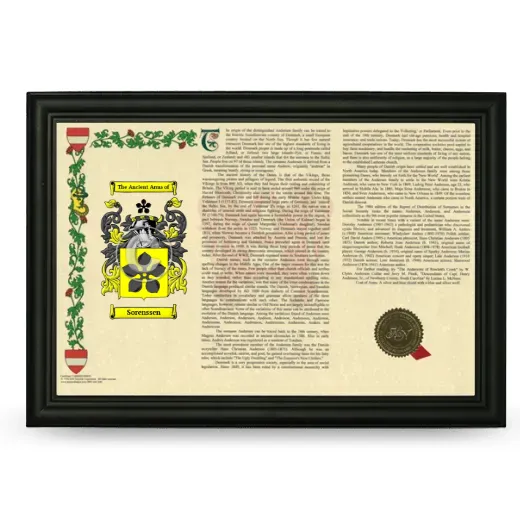 Sorenssen Armorial Landscape Framed - Black
