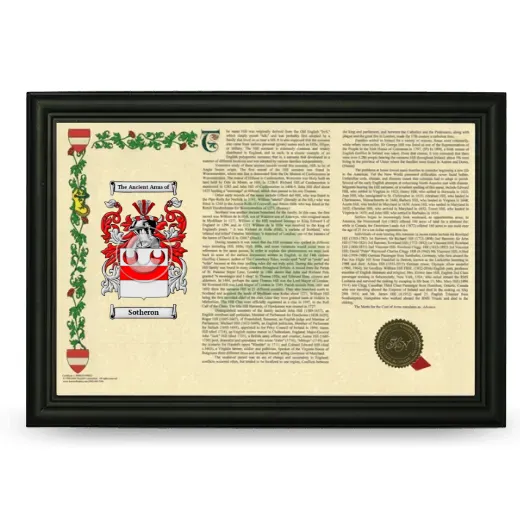 Sotheron Armorial Landscape Framed - Black