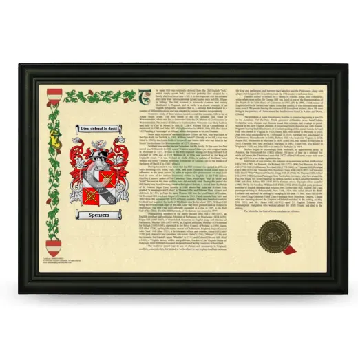 Spensers Armorial Landscape Framed - Black