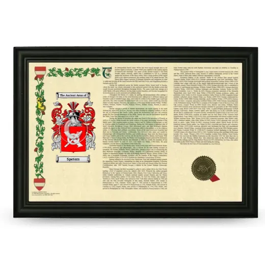 Speters Armorial Landscape Framed - Black