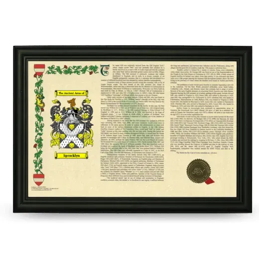 Spracklyn Armorial Landscape Framed - Black