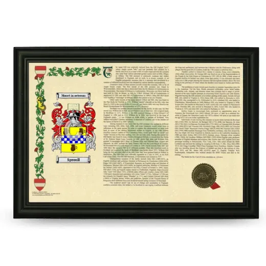 Sproull Armorial Landscape Framed - Black