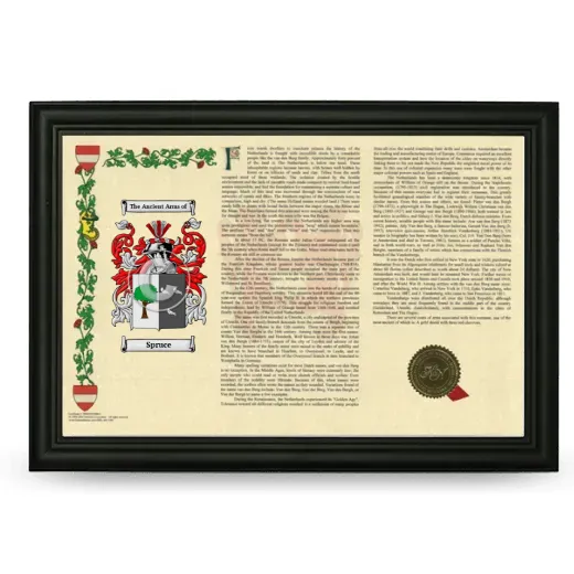 Spruce Armorial Landscape Framed - Black