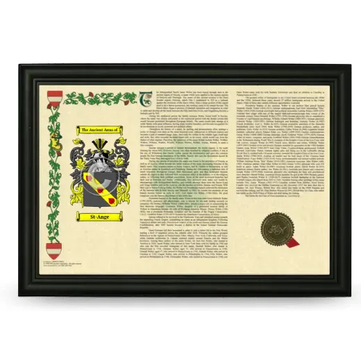 St-Ange Armorial Landscape Framed - Black