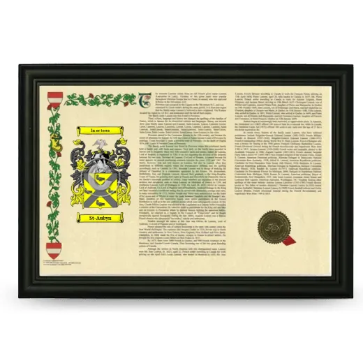 St-Aubyn Armorial Landscape Framed - Black