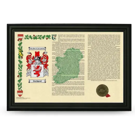Stackpool Armorial Landscape Framed - Black