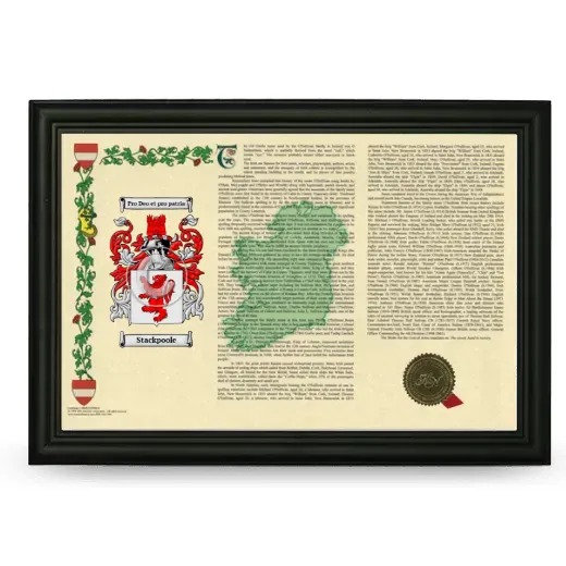 Stackpoole Armorial Landscape Framed - Black