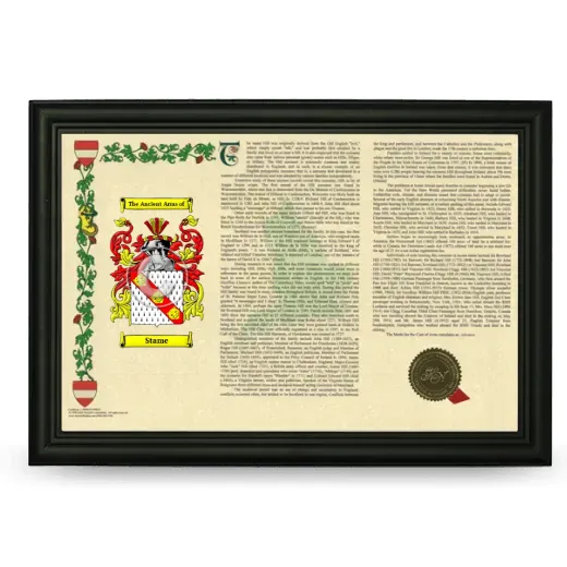 Stame Armorial Landscape Framed - Black