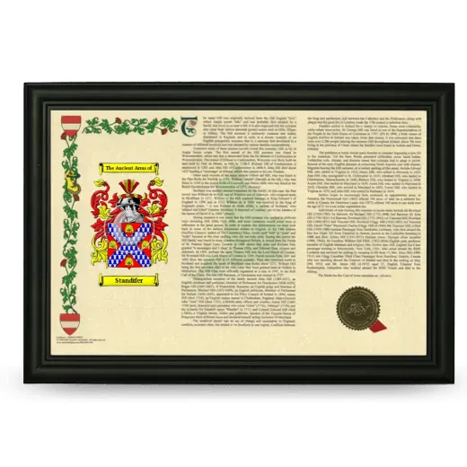 Standifer Armorial Landscape Framed - Black