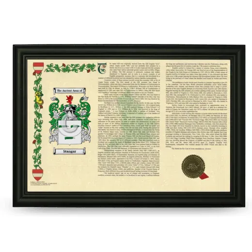 Stangar Armorial Landscape Framed - Black