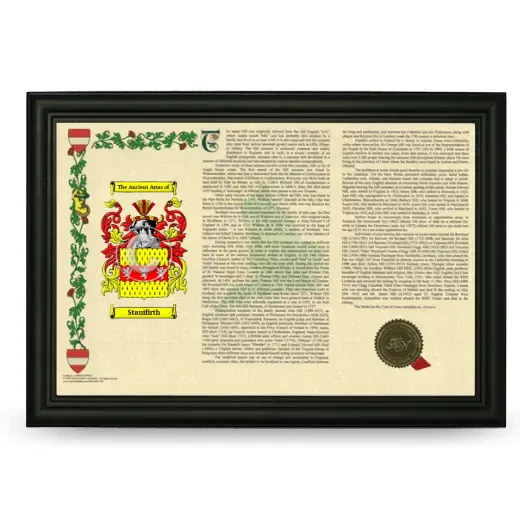 Stanifirth Armorial Landscape Framed - Black