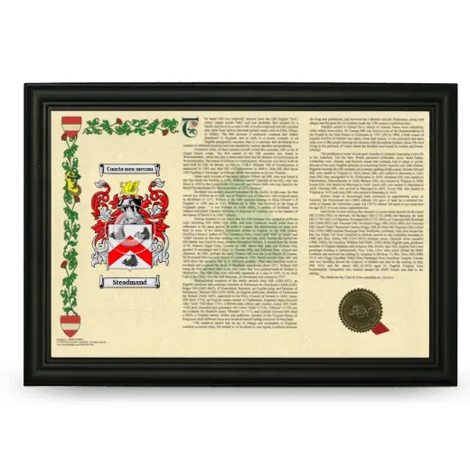 Steadmand Armorial Landscape Framed - Black