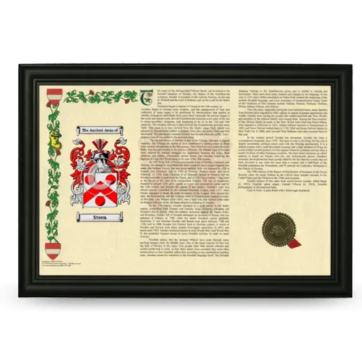 Steen Armorial Landscape Framed - Black