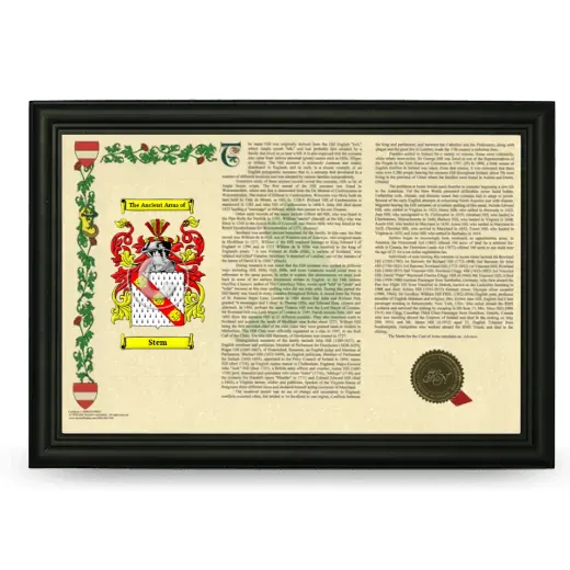 Stem Armorial Landscape Framed - Black