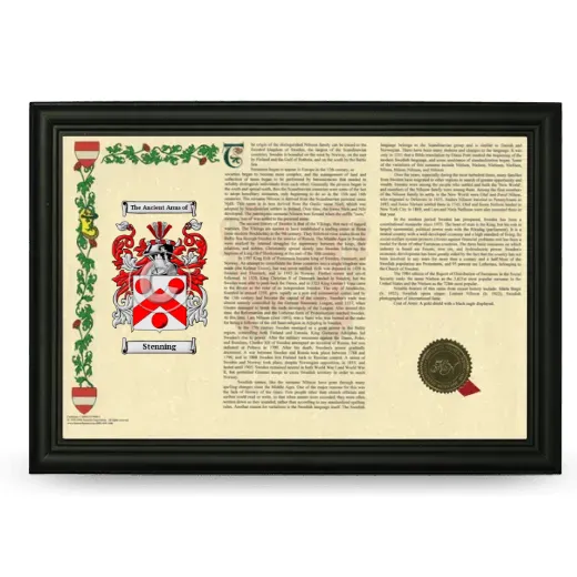 Stenning Armorial Landscape Framed - Black