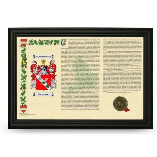 Stevensen Armorial Landscape Framed - Black