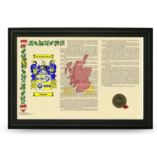 Stewart Armorial Landscape Framed - Black