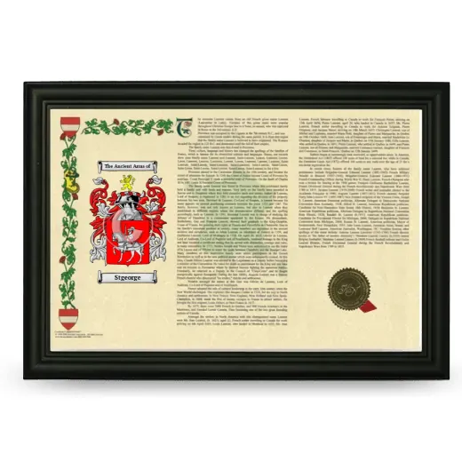 Stgeorge Armorial Landscape Framed - Black