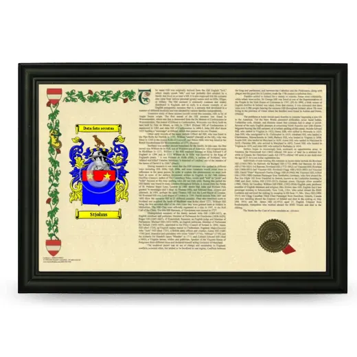 Stjohns Armorial Landscape Framed - Black
