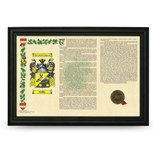 Stollor Armorial Landscape Framed - Black